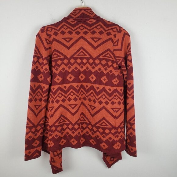 Staring at Stars Cardigan Sweater XS Orange Boho Southwestern Aztec Waterfall - Picture 11 of 11